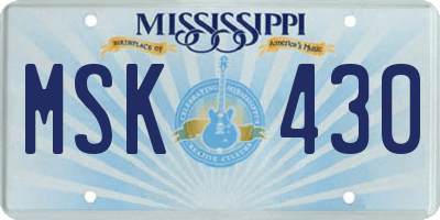 MS license plate MSK430