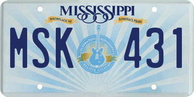 MS license plate MSK431