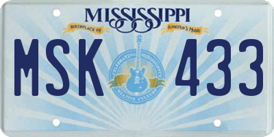 MS license plate MSK433