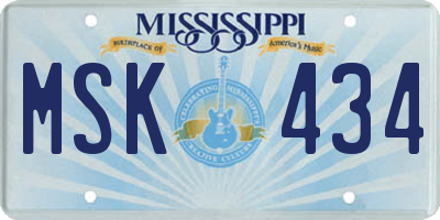 MS license plate MSK434