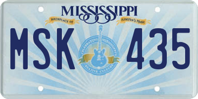 MS license plate MSK435