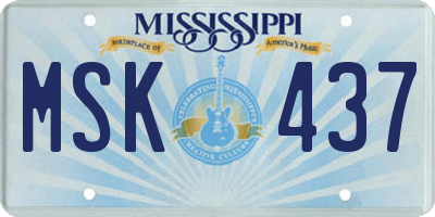 MS license plate MSK437