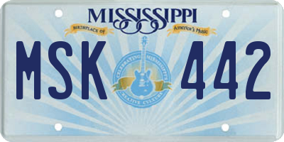 MS license plate MSK442