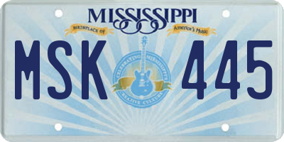 MS license plate MSK445