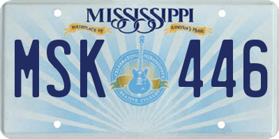 MS license plate MSK446