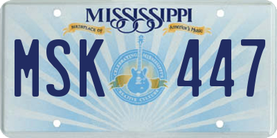 MS license plate MSK447