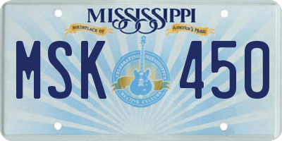 MS license plate MSK450