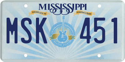 MS license plate MSK451