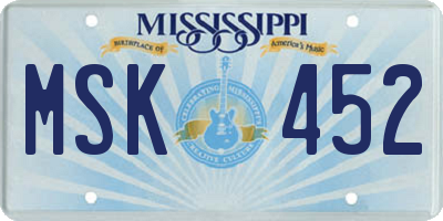 MS license plate MSK452