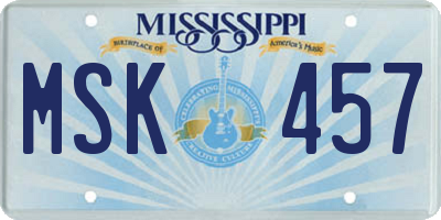 MS license plate MSK457