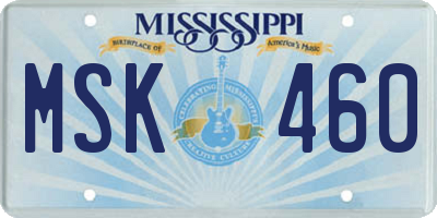 MS license plate MSK460