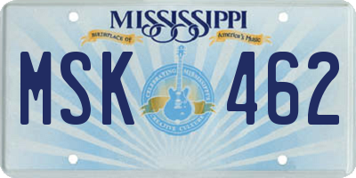 MS license plate MSK462
