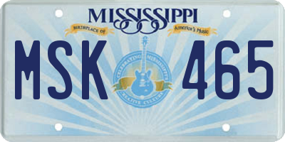 MS license plate MSK465