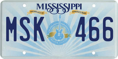 MS license plate MSK466