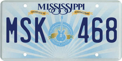 MS license plate MSK468