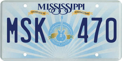 MS license plate MSK470