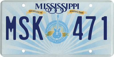 MS license plate MSK471