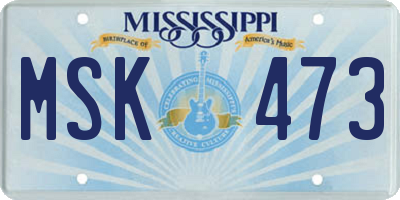 MS license plate MSK473
