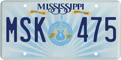 MS license plate MSK475