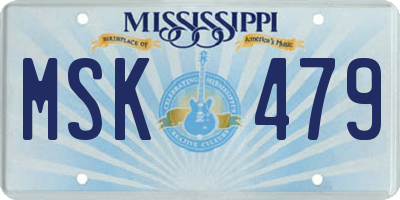 MS license plate MSK479