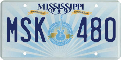 MS license plate MSK480