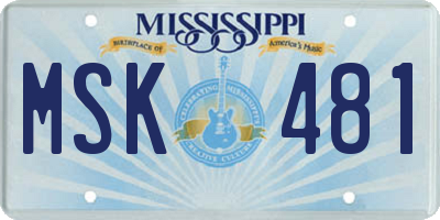MS license plate MSK481