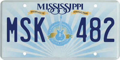 MS license plate MSK482