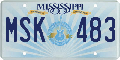 MS license plate MSK483