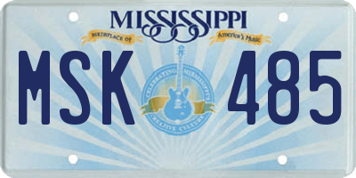 MS license plate MSK485