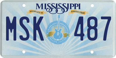 MS license plate MSK487