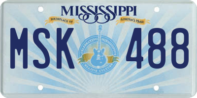 MS license plate MSK488