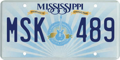 MS license plate MSK489