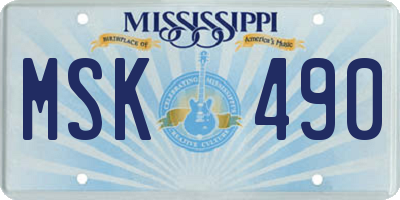 MS license plate MSK490