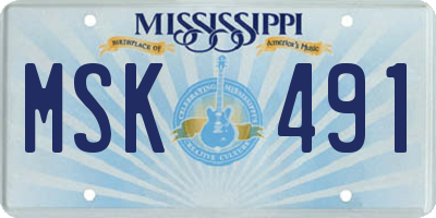 MS license plate MSK491