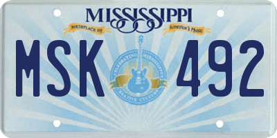 MS license plate MSK492
