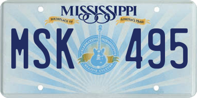 MS license plate MSK495