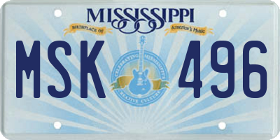 MS license plate MSK496