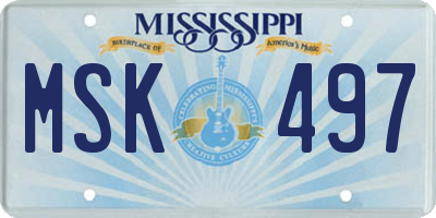 MS license plate MSK497