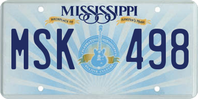 MS license plate MSK498