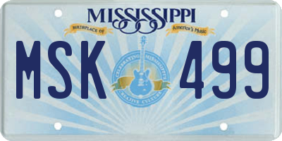 MS license plate MSK499