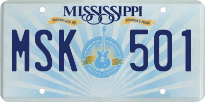 MS license plate MSK501
