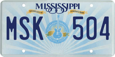 MS license plate MSK504
