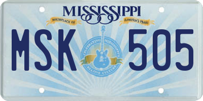 MS license plate MSK505