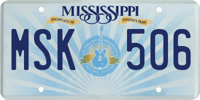MS license plate MSK506