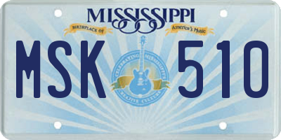 MS license plate MSK510