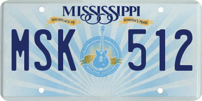 MS license plate MSK512