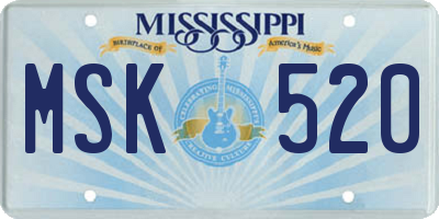 MS license plate MSK520