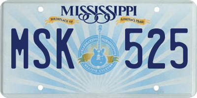 MS license plate MSK525