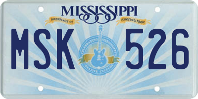 MS license plate MSK526