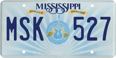 MS license plate MSK527